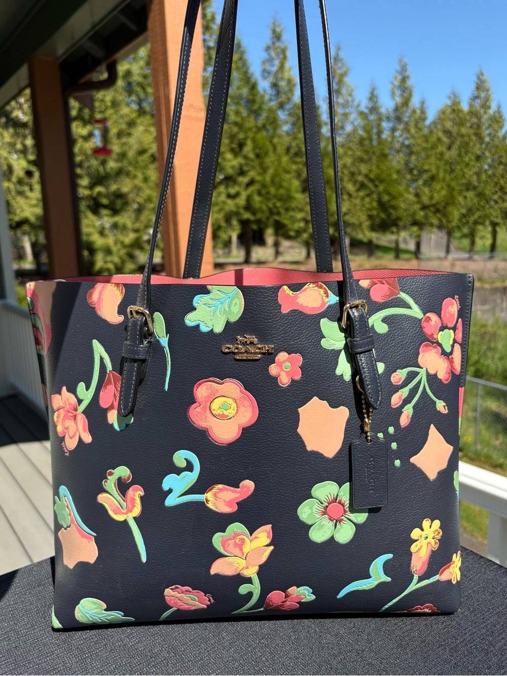 COACH Mollie Tote Bag With Dreamy Land Floral Print C8215